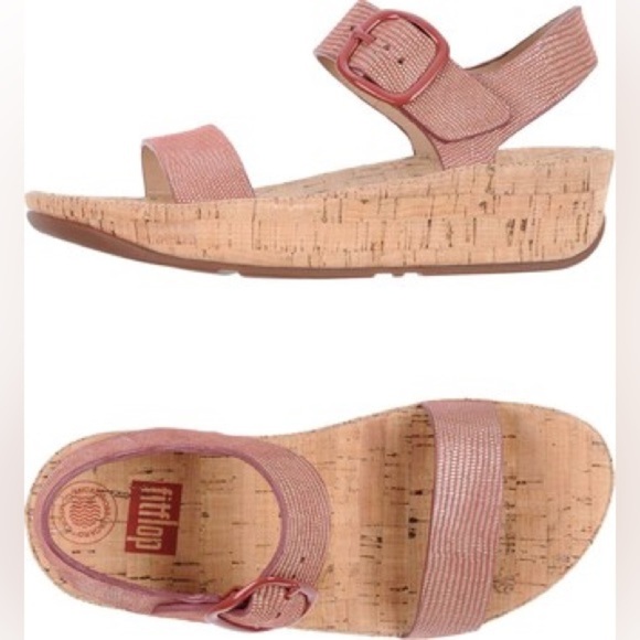 BON Lizard-Print Suede Spice Back-Strap Sandals Size 5 EUC - Picture 1 of 7